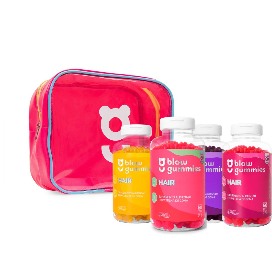 Blow Gummies Hair 240 Dias Tratamento Melancia Framboesa Banana Laranja