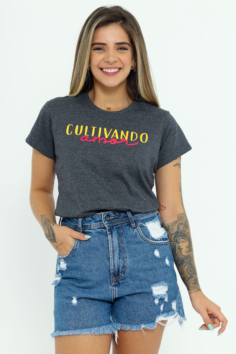 Cultivando Amor Colorido - Cinza Mescla (zoom)