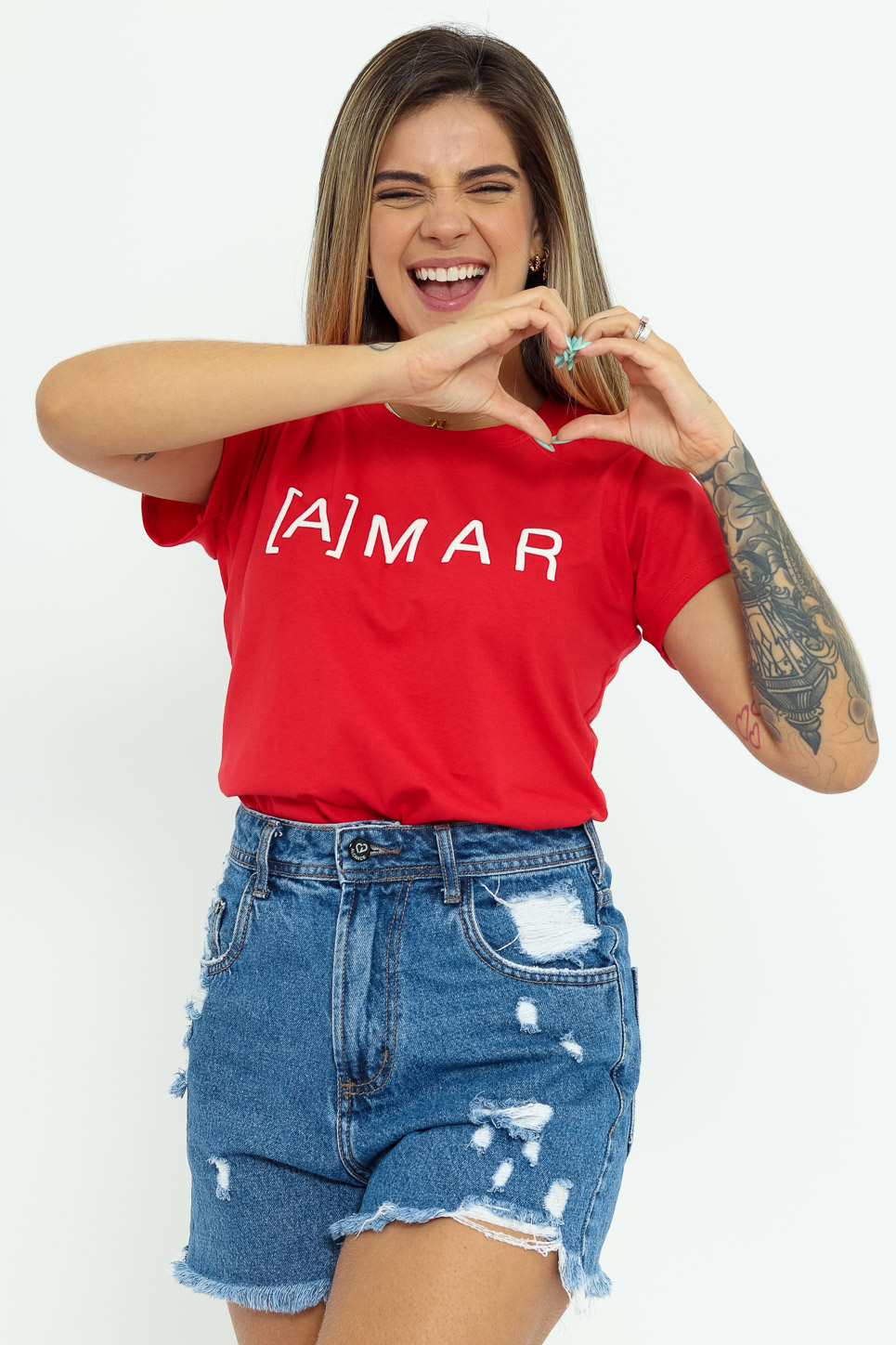 Amar Alto Relevo - Vermelho (zoom)
