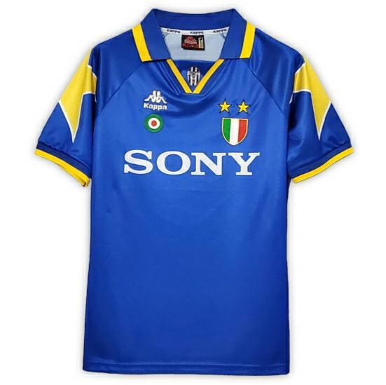 Camisa Juventus Away Retrô 95/96 - Azul e Amarelo