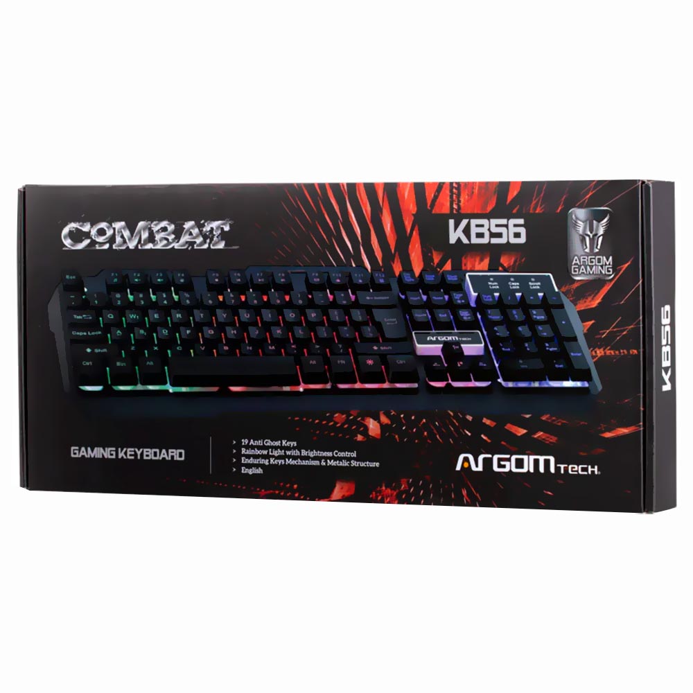 TECLADO GAMER ARGOM ARG-KB-2056BK RGB INGLES PTO