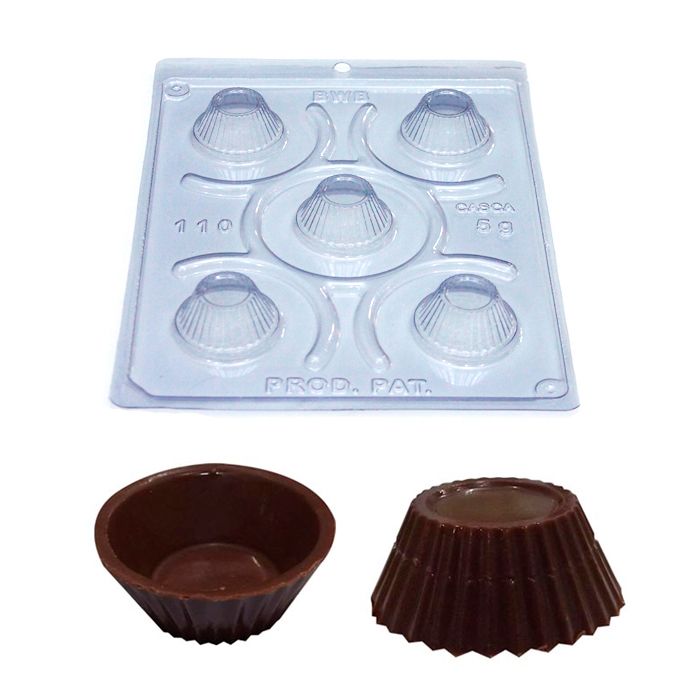 Forma de Chocolate Acetato com Silicone Mini Cupcake BWB BarraDoce
