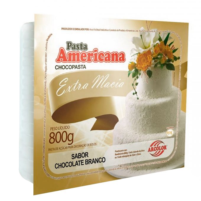 Pasta Americana Sabor Chocolate Branco 800g Arcolor BarraDoce