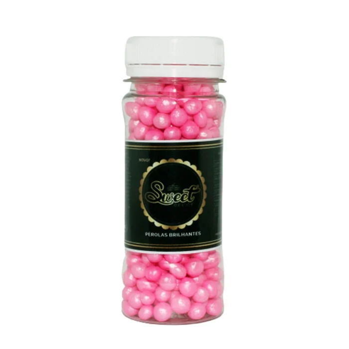 Confeito Pérolas Brilhantes Rosa Bebê (50g) - Sweet Decor (big)