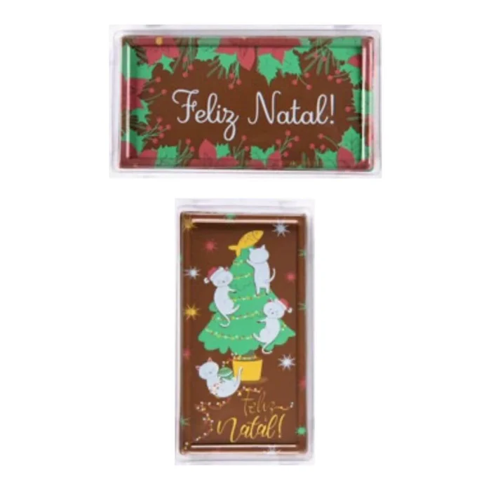 Forma Decorativa Blister Tablete/Barra Natal - Feliz Natal (4 cavidades)_A