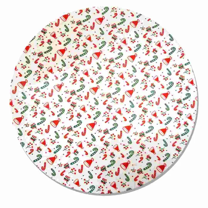 Base Laminada Redonda Estampa de Natal para Bolos 21,0cm (5uni)_C