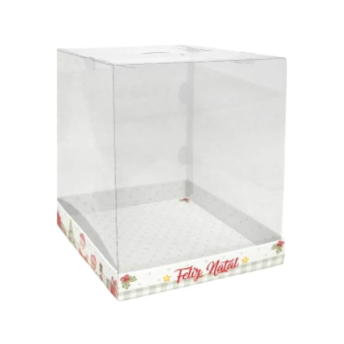 Caixa Vitrine Panetone Vitrine de Natal 500g/1Kg (3uni) - Decora Doces