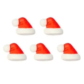 Enfeite de Natal em Açúcar Gorro de Papai Noel (5uni) - Jady Confeitos (normal)