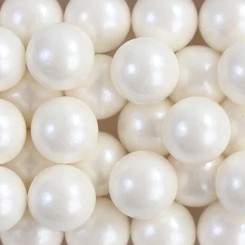 Confeito Sugar Beads Perolizado Branco 14mm (100g) - Allonsy_B