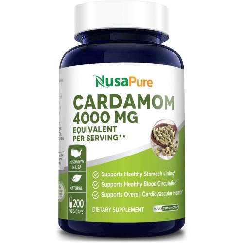Extrato de cardamomo em capsulas, Nusa Pure, 4.000mg, 200 cápsulas