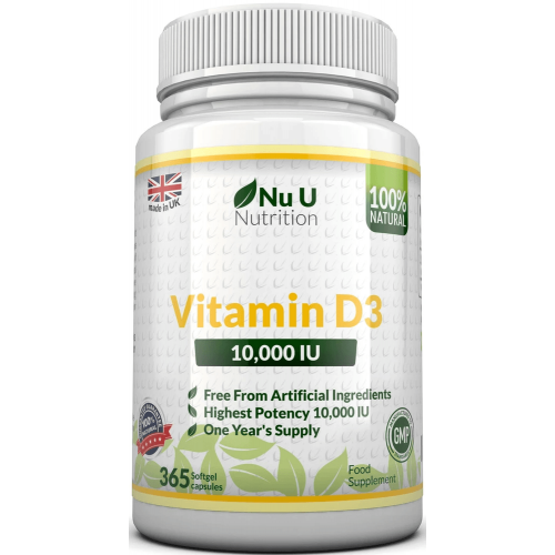Vitamina D3, Nu U Nutrition, 10.000 UI, 360 Softgels
