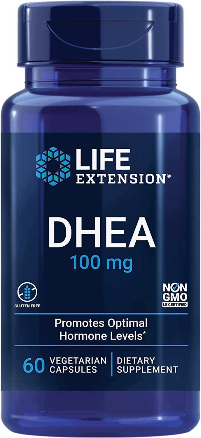 DHEA. Desidroepiandrosterona 100 mg, 60 cápsulas vegetais