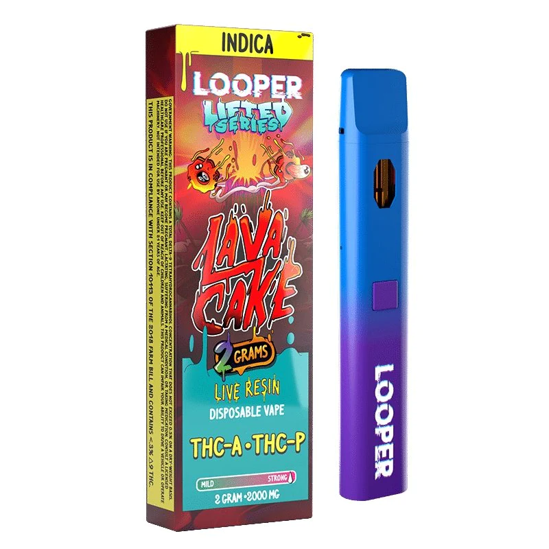 Vape Descartável Lava Cake, Delta 9 + THC P, Muito Forte, Looper