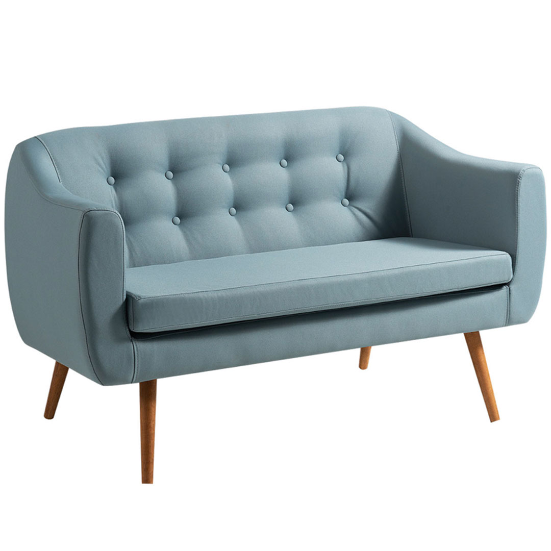 Sofá Retro 2 Lugares Azul 135cm
